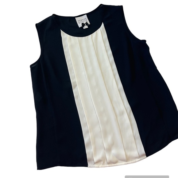 Edward Achour Paris Pleat Front Sleeveless Blouse - Picture 1 of 6